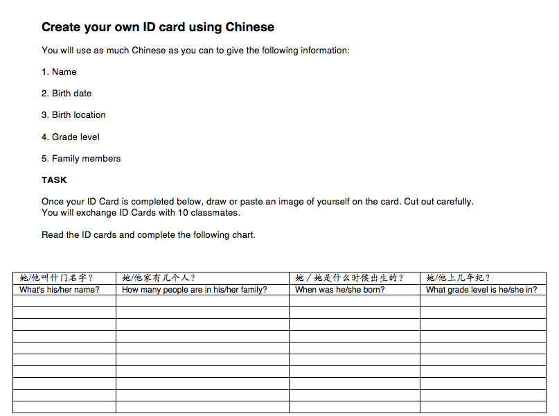 Make An Id Card Name Age Family Members Creative Chinese