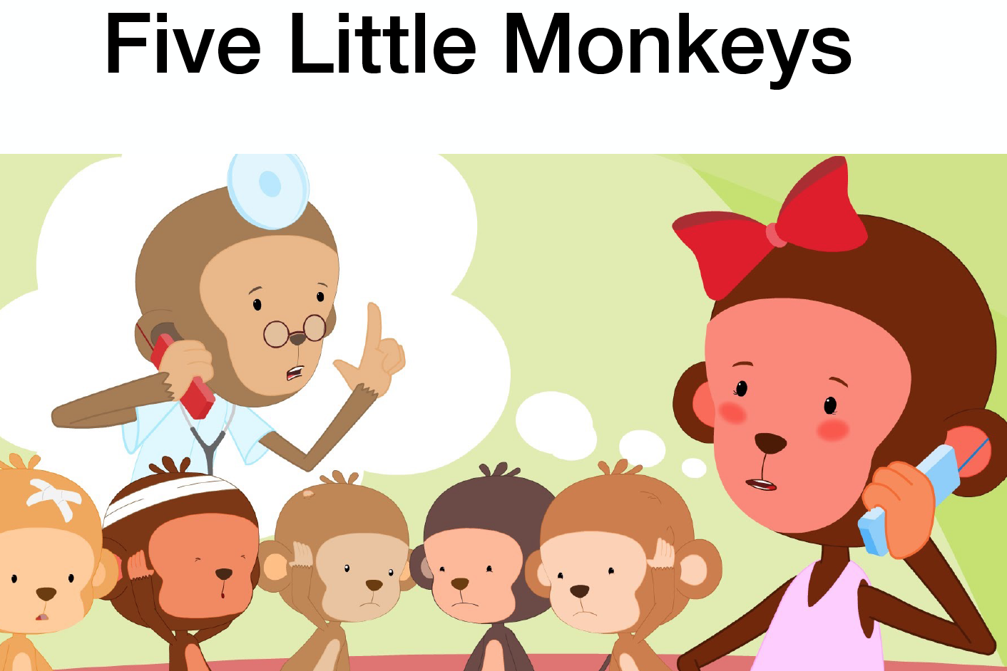 Song: Five Little Monkeys (五只小猴) and Flashcards – Creative Chinese